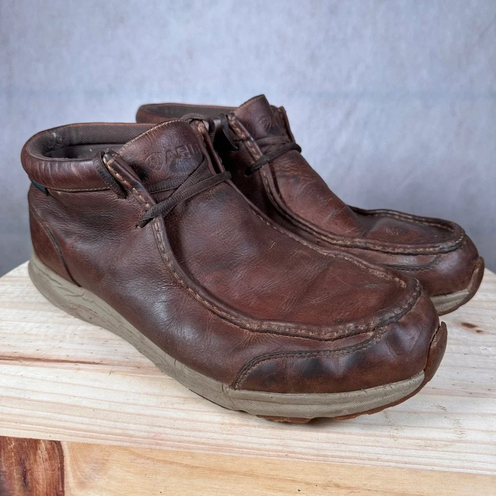 Ariat Spitfire Boots Mens 12 Brown Good Waterproof Leather Moc Toe 10038479